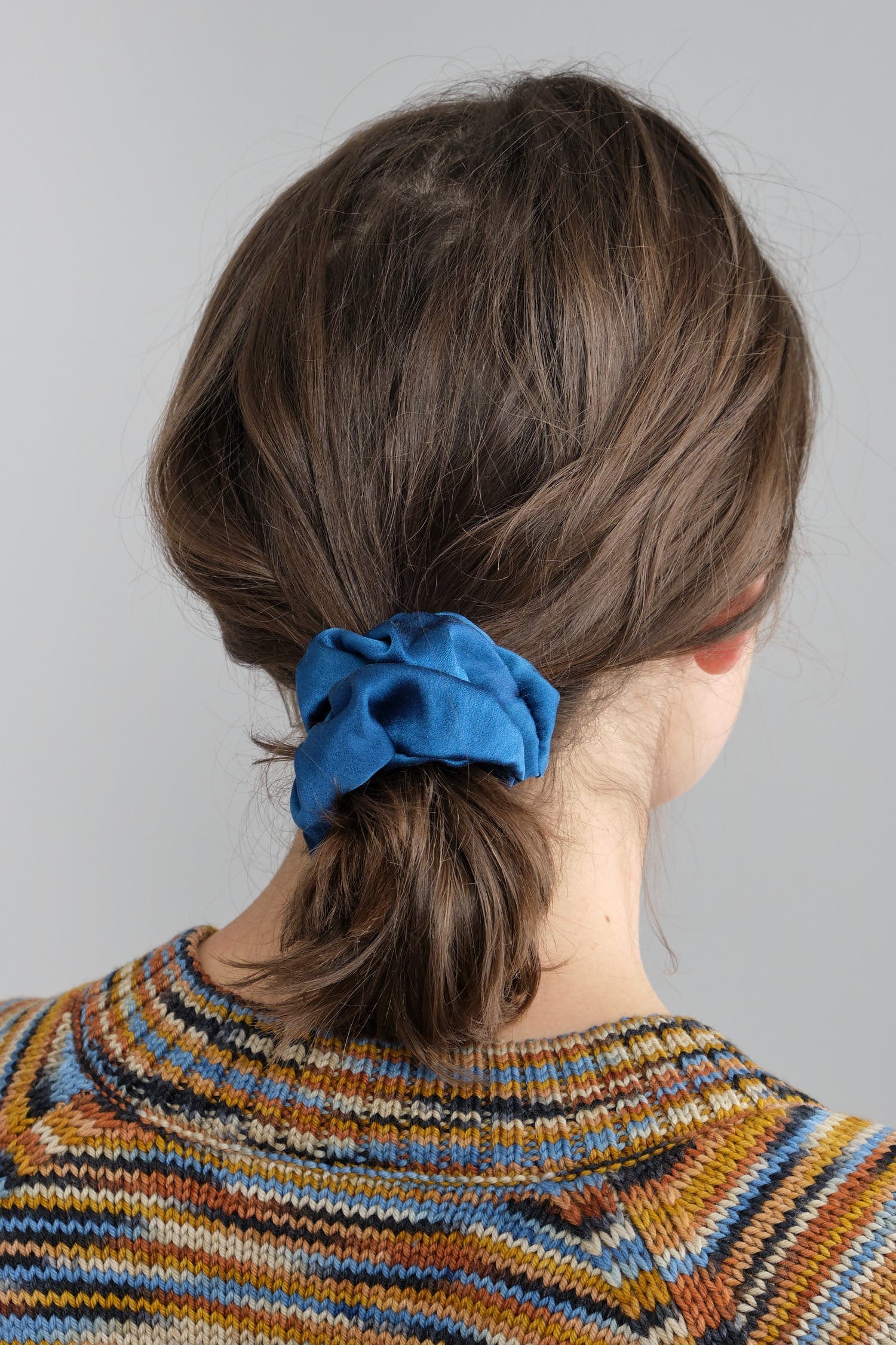 Small Silk Scrunchie in hair
