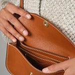 Lindquist Accessories Bags Faba Bag in Leather Brown Leather Brown / 4" H X 7.5" W X 1.5" D