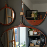 Lostine Home Mirrors Fairmount Wide Oval Mirror Leather / 34.5" W X 22.25" L