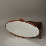 Lostine Home Mirrors Fairmount Wide Oval Mirror Leather / 34.5" W X 22.25" L