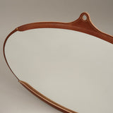 Lostine Home Mirrors Fairmount Wide Oval Mirror Leather / 34.5" W X 22.25" L