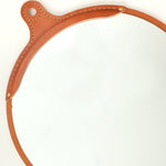 Lostine Home Bath Accessories Fairmount Round Mirror Leather / 15" D x 17.25" H