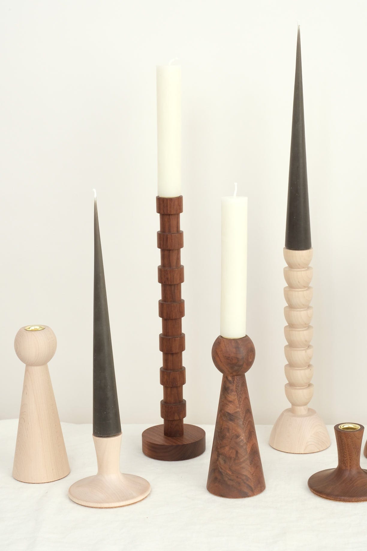 Lostine Home Candle Holders Large Franc Candle Holder in Walnut Walnut / 16" H X 4" D