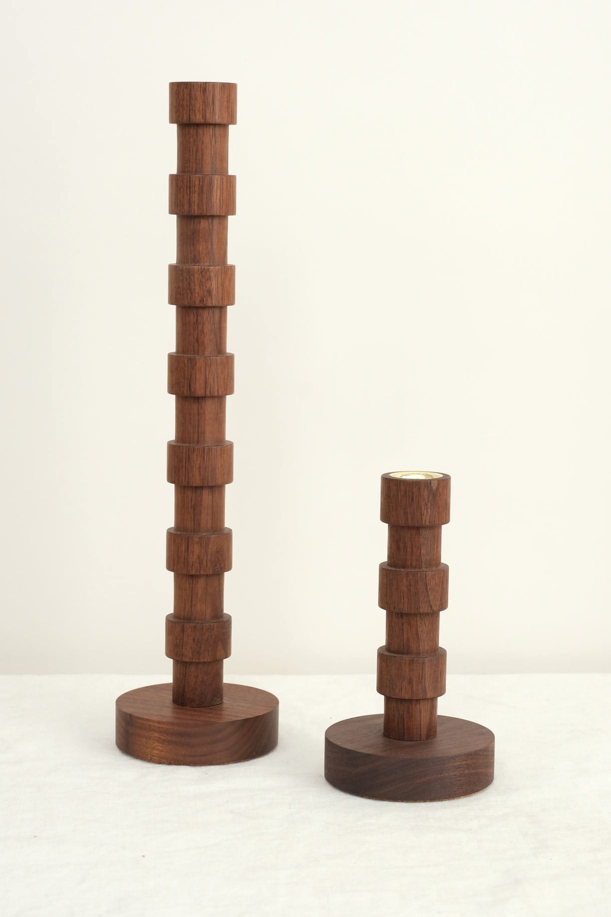 Lostine Home Candle Holders Large Franc Candle Holder in Walnut Walnut / 16" H X 4" D