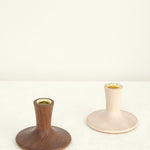 Lostine Home Candle Holders Trumpet Candle Holder in Walnut Walnut / 3" H X 4.5" D
