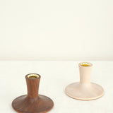 Lostine Home Candle Holders Trumpet Candle Holder in Walnut Walnut / 3" H X 4.5" D