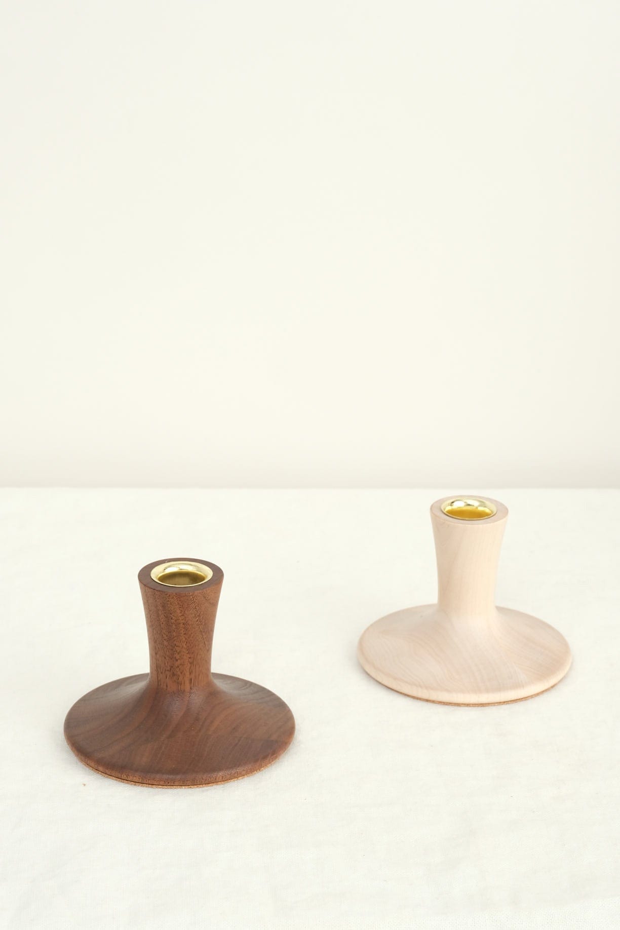 Lostine Home Candle Holders Trumpet Candle Holder in Walnut Walnut / 3" H X 4.5" D