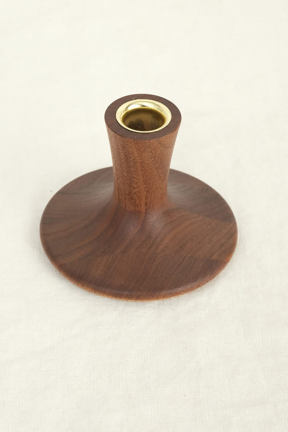 Lostine Home Candle Holders Trumpet Candle Holder in Walnut Walnut / 3" H X 4.5" D