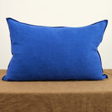Maison De Vacances Home Pillows 16" X 24" Washed Linen Vice Versa Cushion in Cobalt Cobalt/Indigo / 16" X 24"