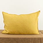 Maison De Vacances Home Pillows 16" X 24" Washed Linen Vice Versa Cushion in Ocre Ocre/Givre / 16" X 24"