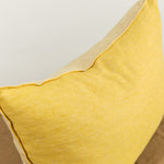 Edge of 16" X 24" Washed Linen Vise Versa Cushion in Ocre