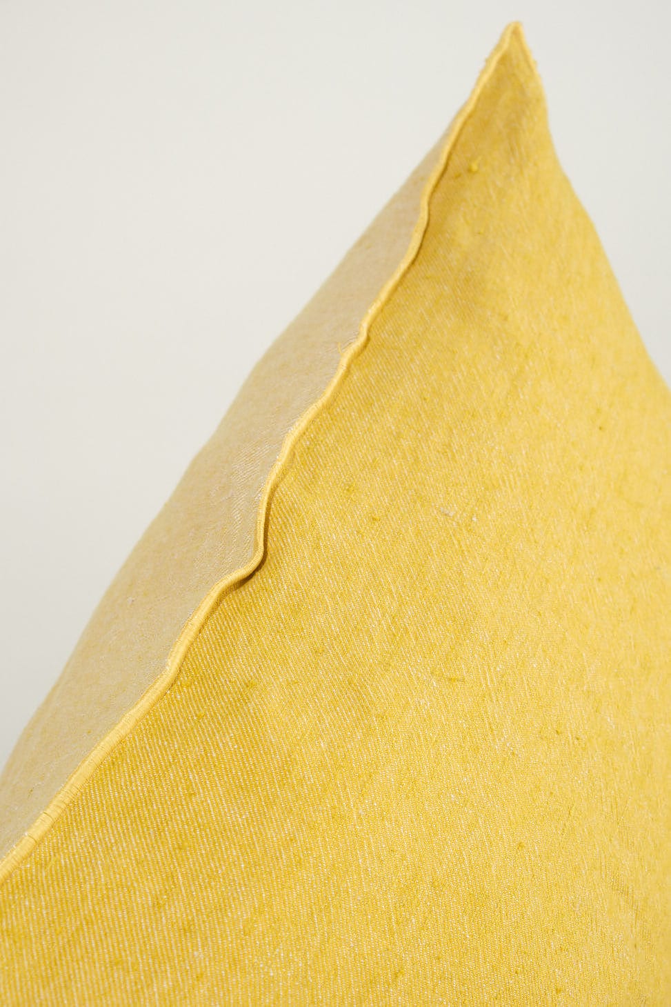 Maison De Vacances Home Pillows 26" X 26" Crumpled Washed Linen Vice Versa Cushion in Ocre Ocre/Givre / 26" X 26"