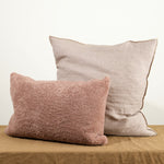 26" X 26" Crumpled Washed Linen Vice Versa Cushion in Taupe