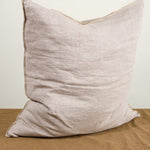 Maison De Vacances Home Pillows 26" X 26" Crumpled Washed Linen Vice Versa Cushion in Taupe Taupe/Cement / 26" X 26"