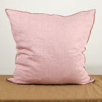 Maison De Vacances Home Pillows 26" X 26" Crumpled Washed Linen Vice Versa Cushion in Bois de Rose Bois de Rose/Givre / 26" X 26"