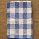 Maison De Vacances Home Kitchen Napkins Canvas Vintage Vichy Napkin Bleu de Delft / 17" X 17"