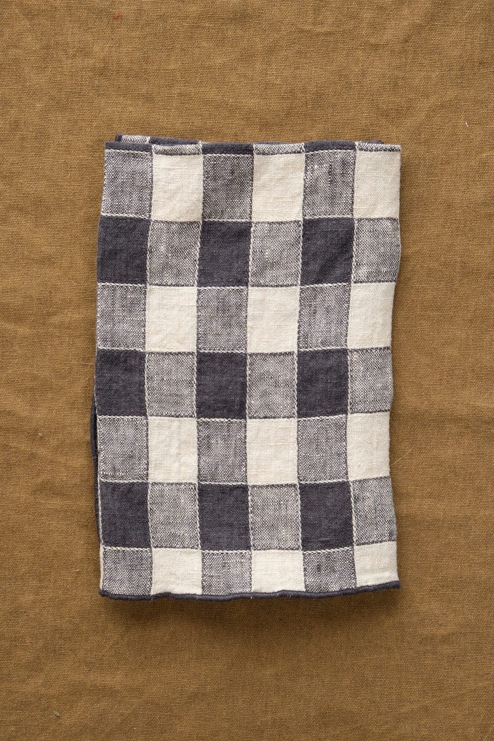 Maison De Vacances Home Kitchen Napkins Canvas Vintage Vichy Napkin Fusain / 17" X 17"