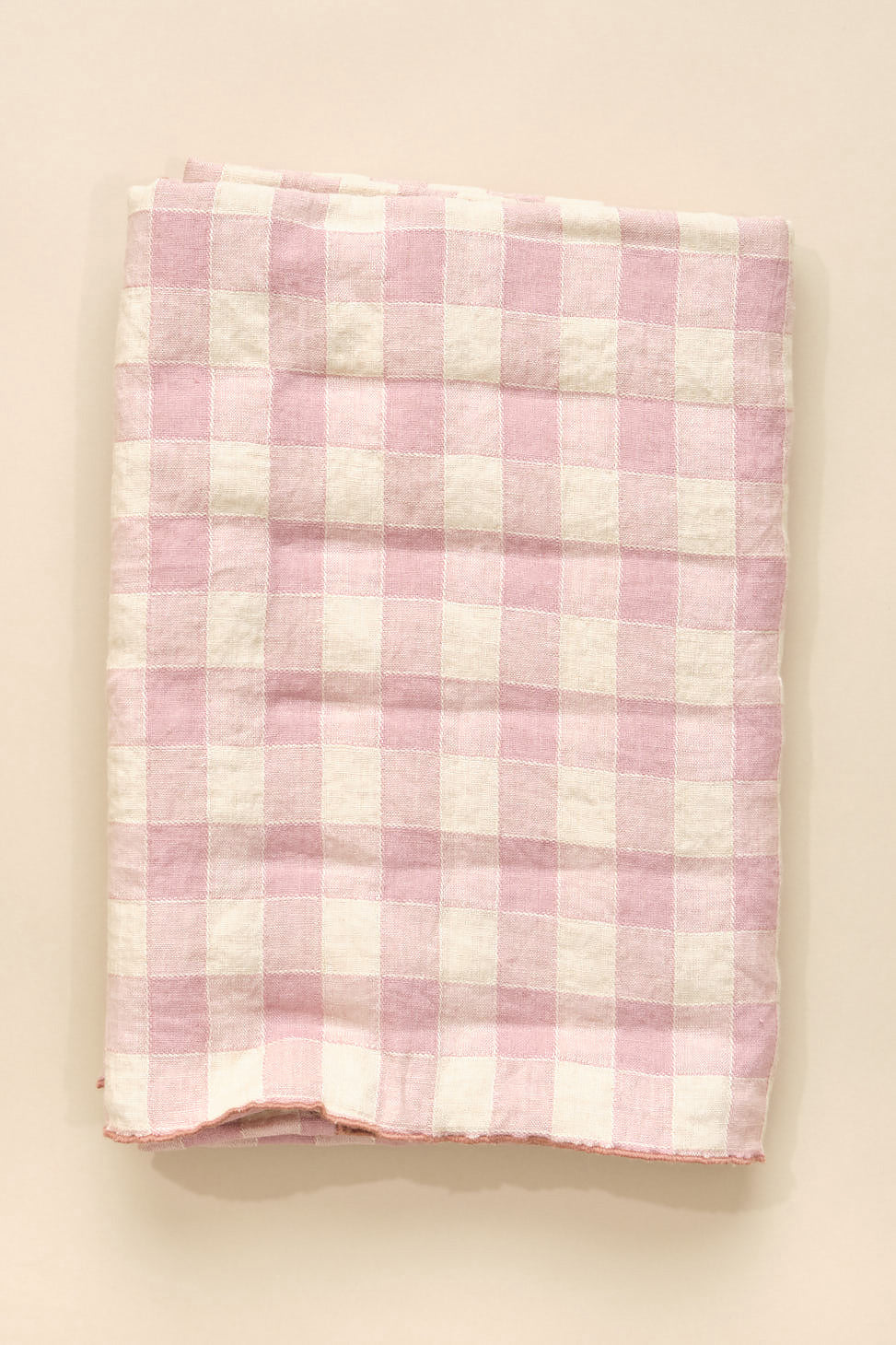 Medium Canvas Vintage Vichy Tablecloth in Rose