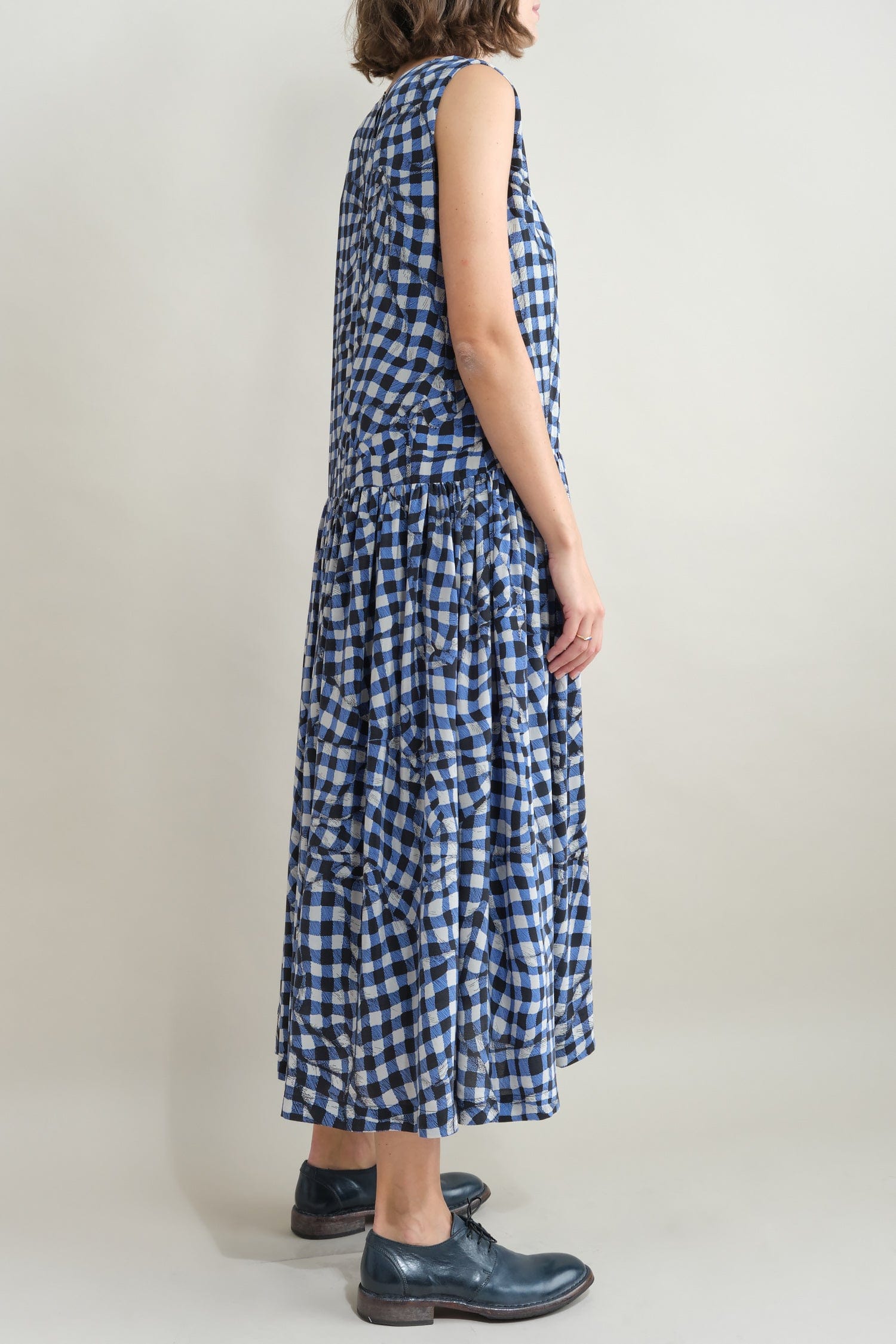 Side of Edith Dress in Blue