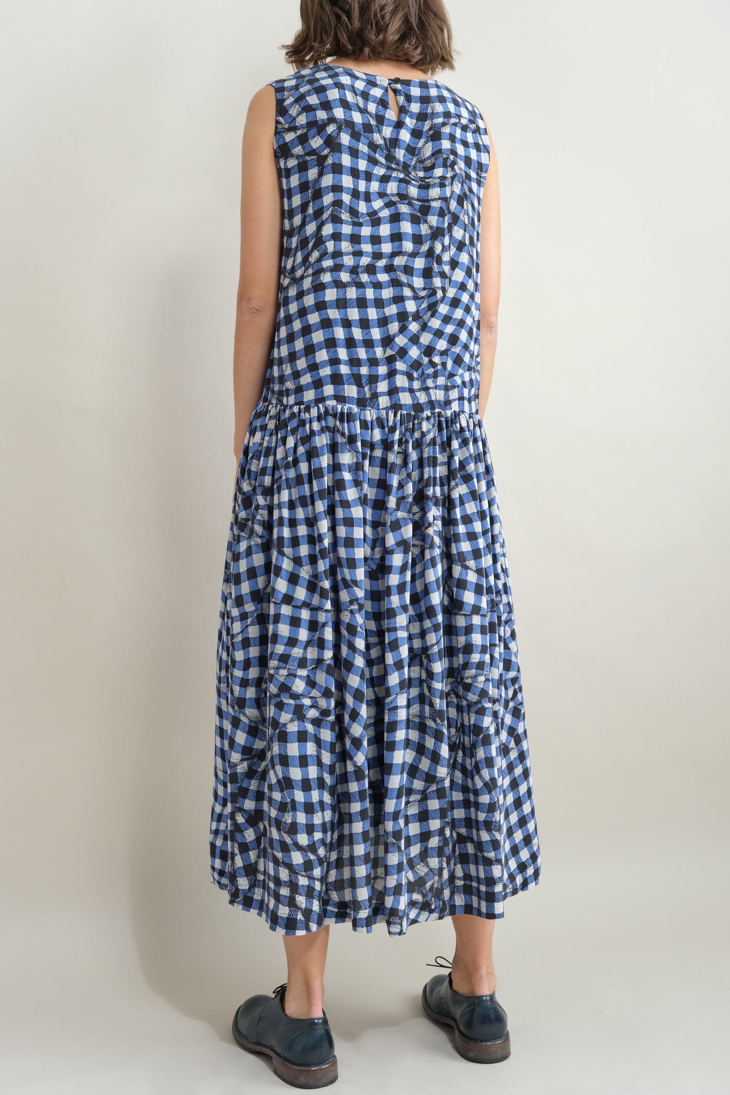Back of Edith Dress in Blue