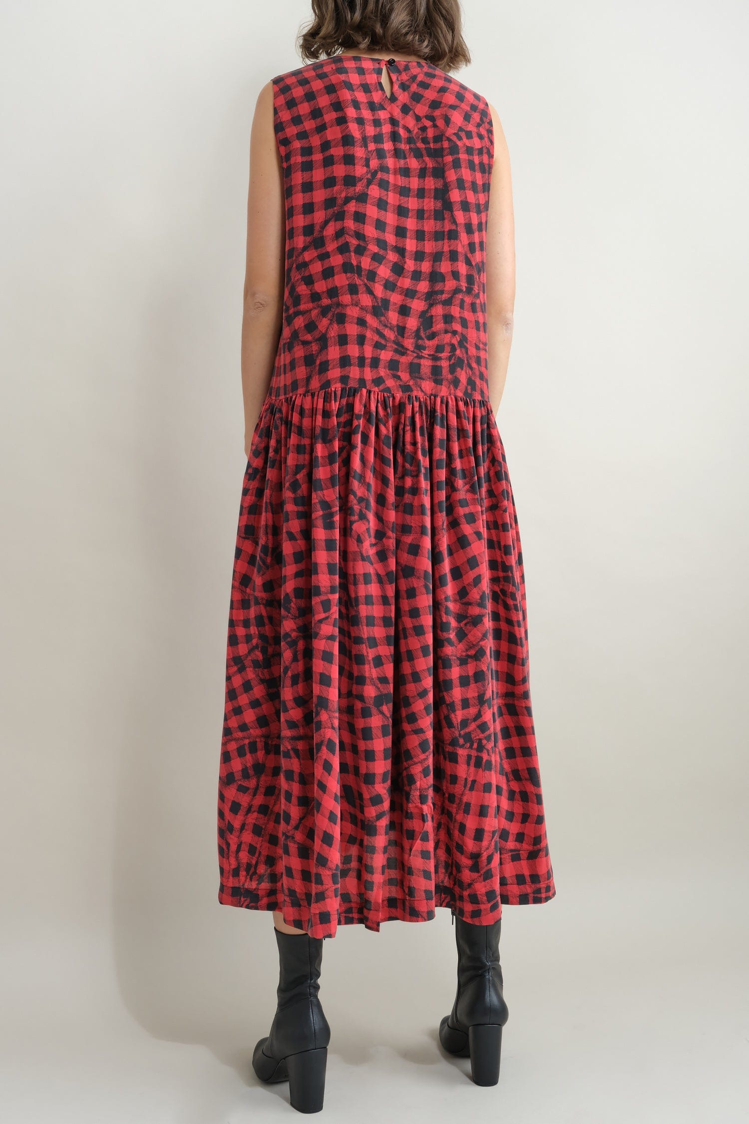 Back of Edith Dress in Red