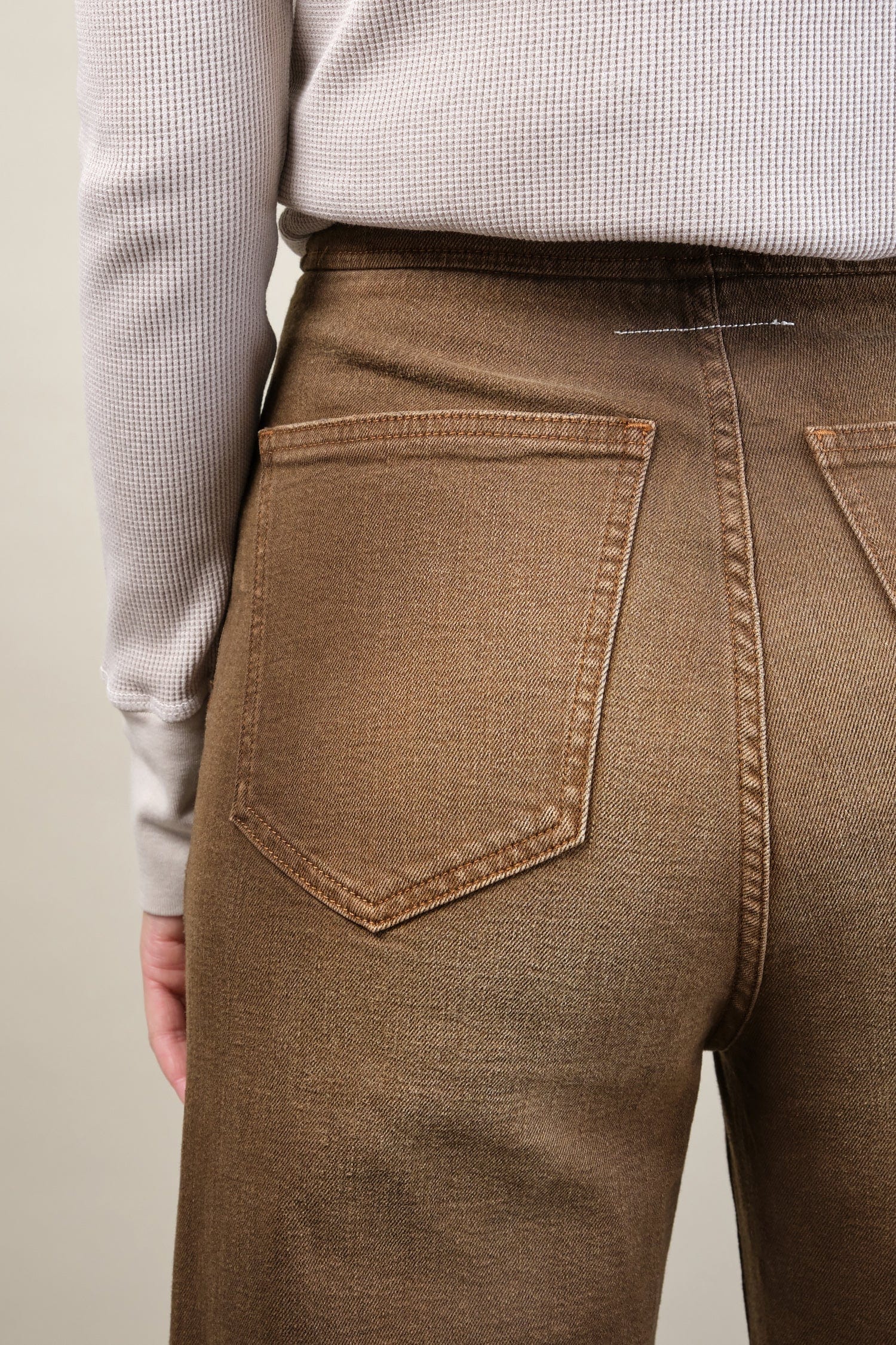 Pocket on Carrot Jeans in Nutmeg