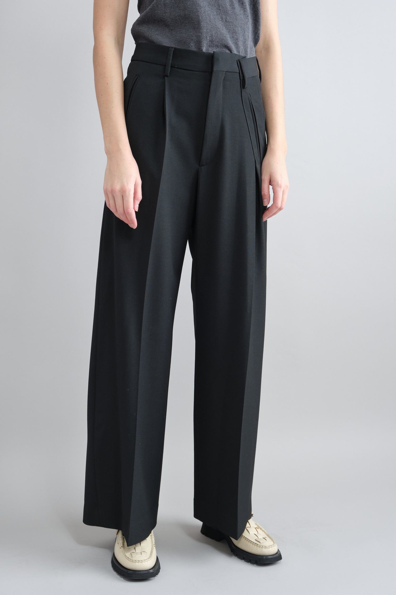 Front of Wide-Leg Trouser in Black
