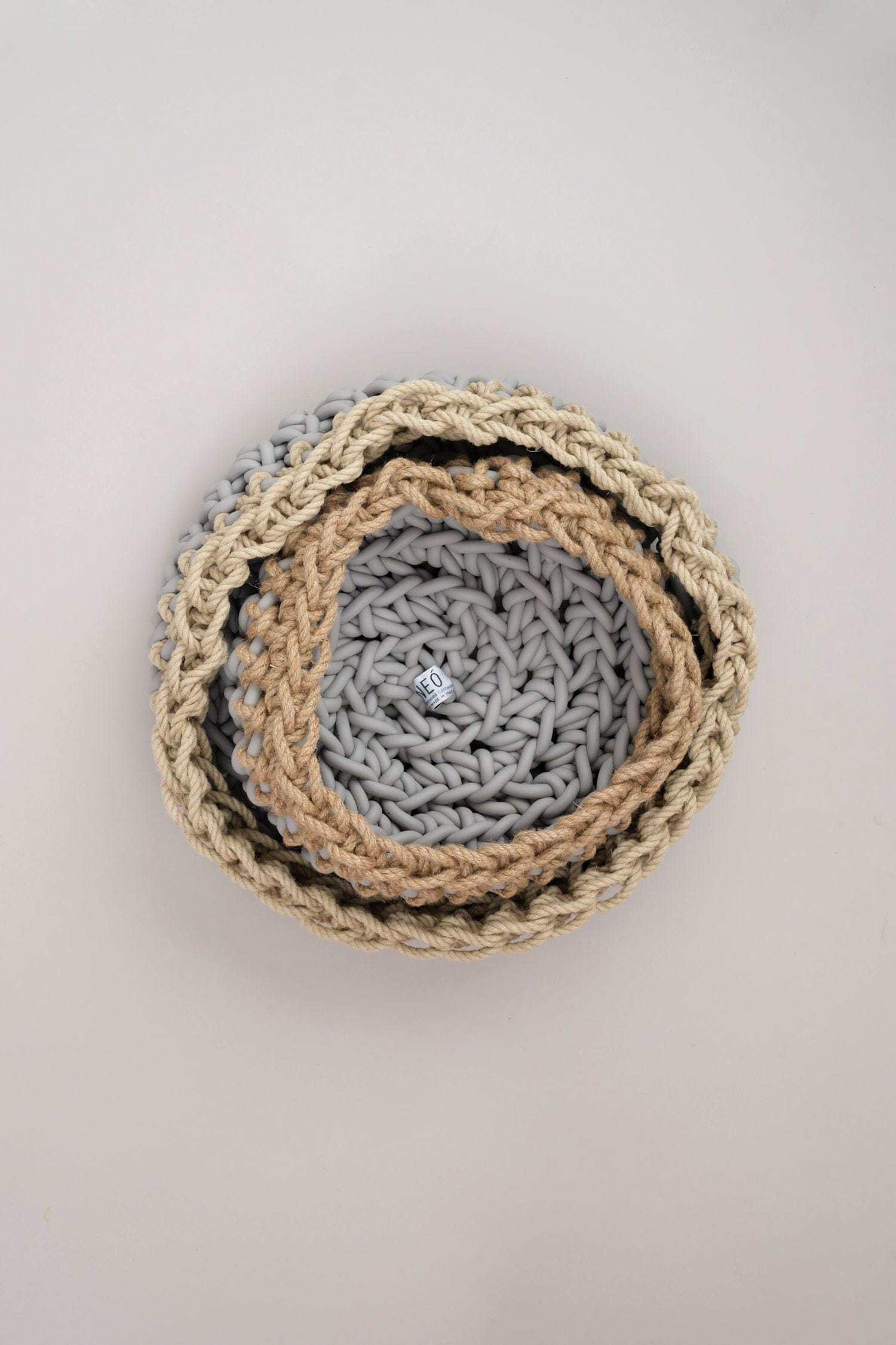 Neo Home Baskets Large Canapa Basket in Pearl Grey Pearl Grey / 17" D X 8.5" H