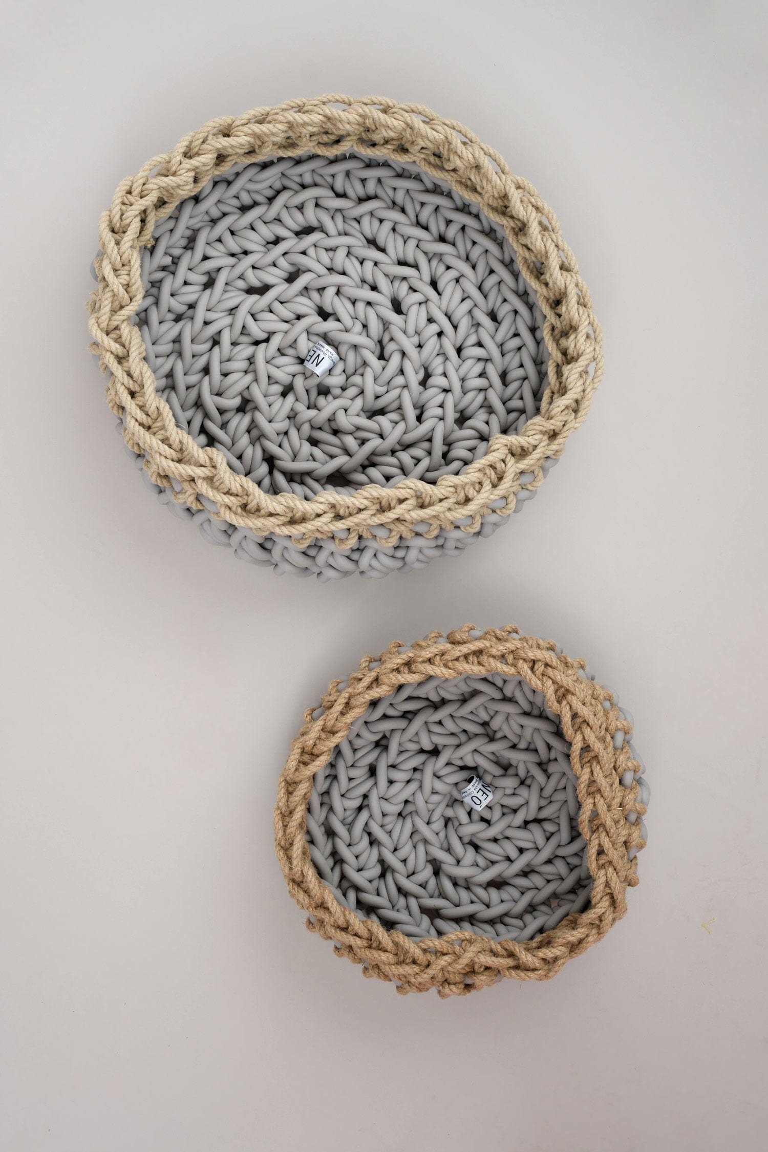 Neo Home Baskets Large Canapa Basket in Pearl Grey Pearl Grey / 17" D X 8.5" H