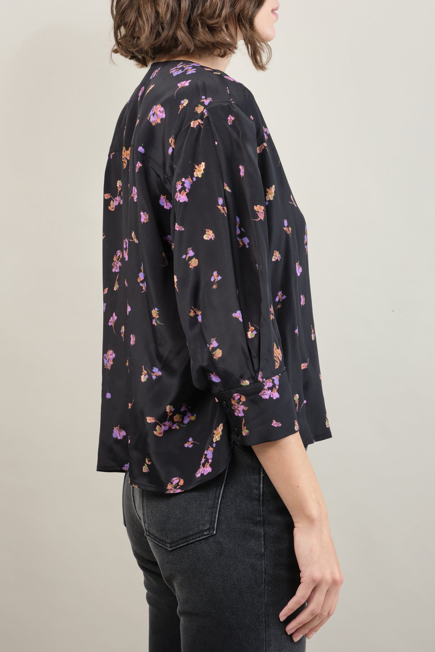 Side of Turin Top in Violet Blossom