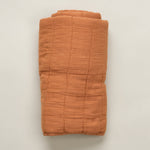 OONA Home Bedding Plaid Bed Covers Caramel / 49" L X 63" W