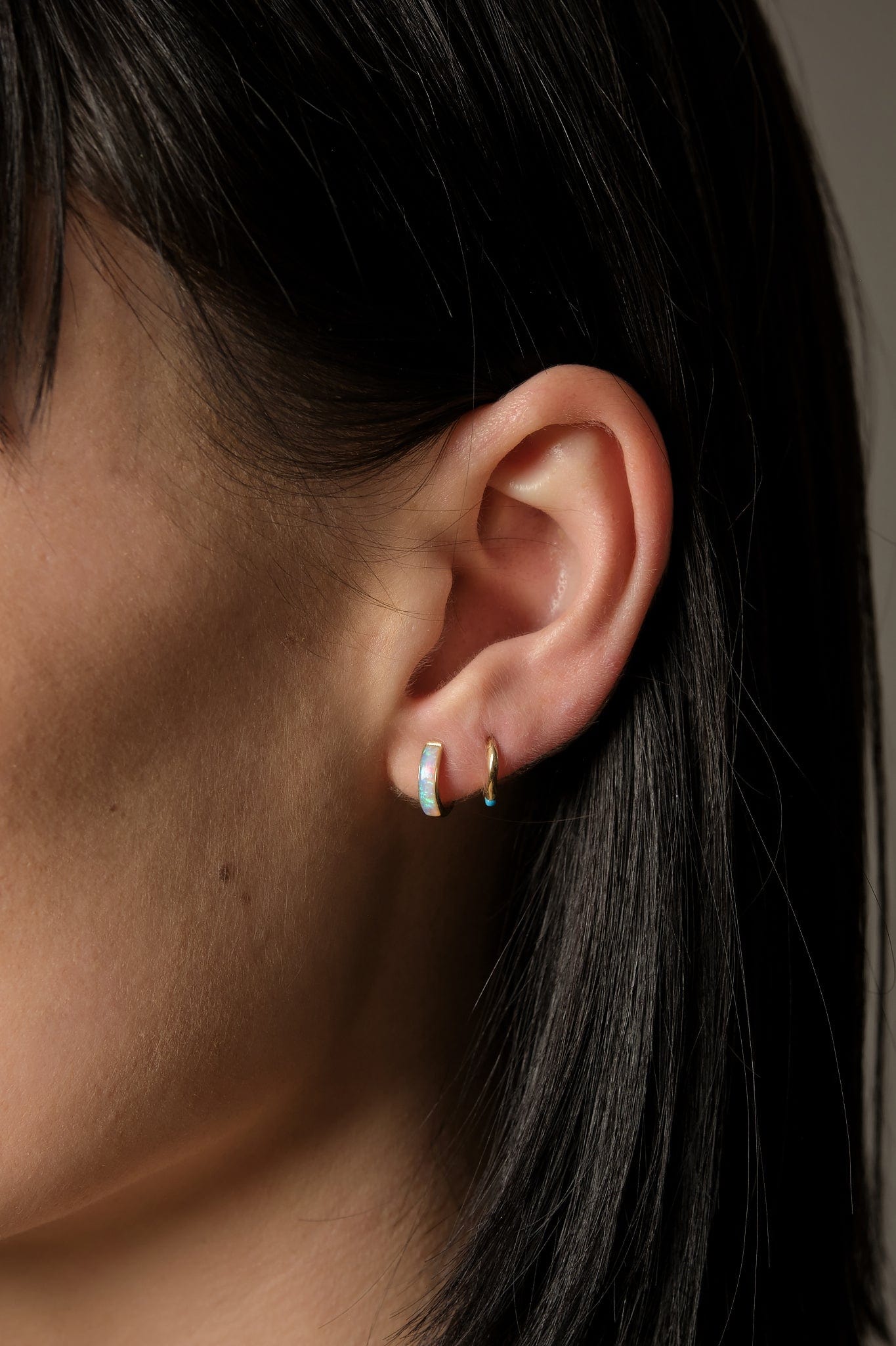 Pamela Love Jewelry Earrings Inlay Huggie Opal