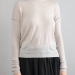 Front of Bateau Pullover in White Dune