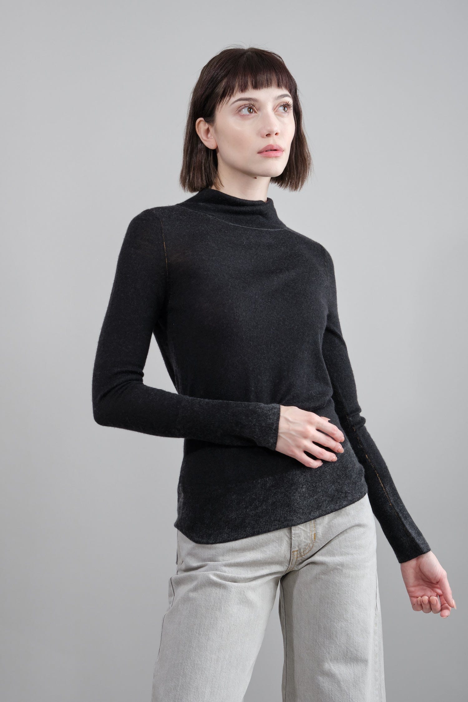 Printed Turtleneck in Black