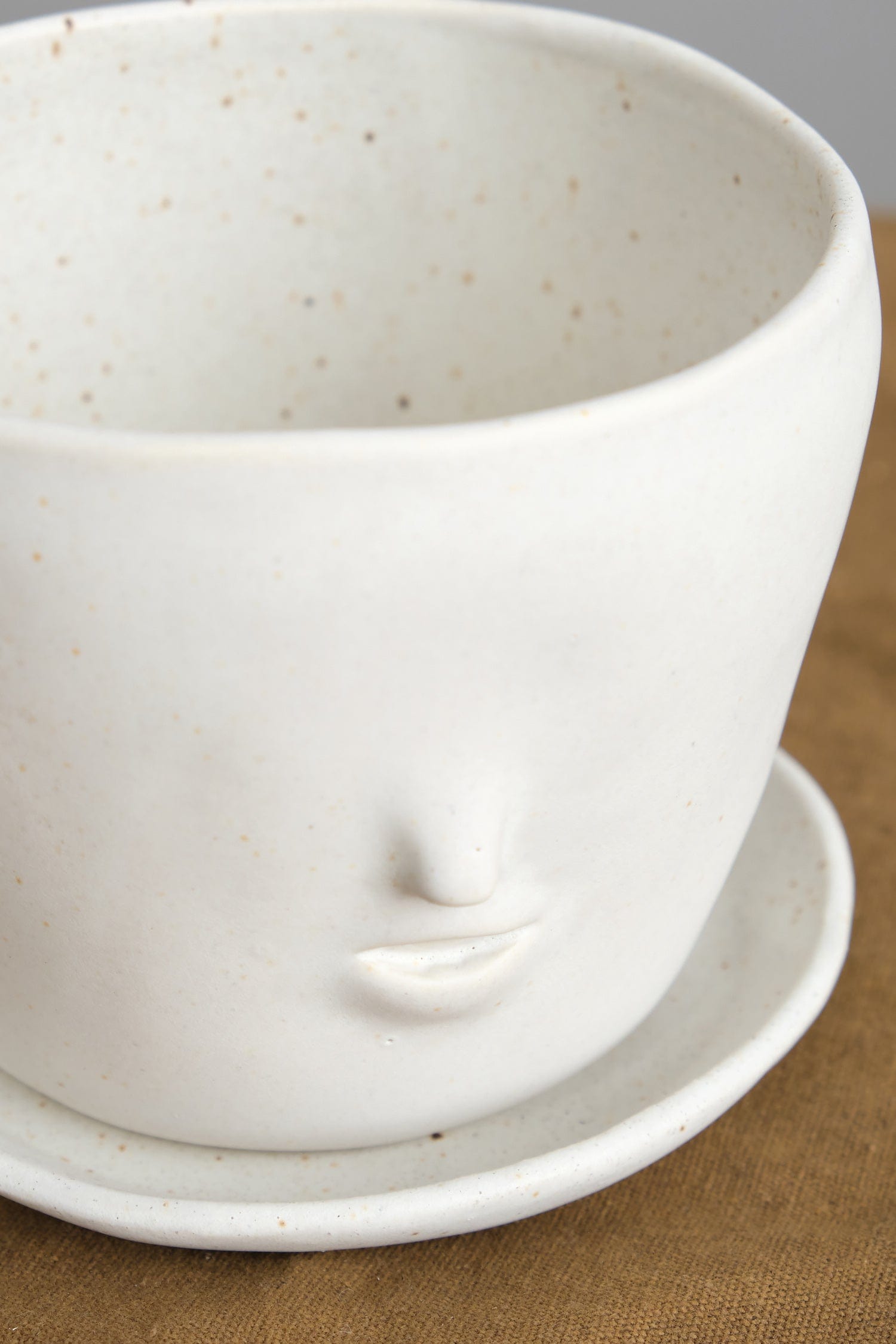 Inside of Face Pot Set in Oatmeal