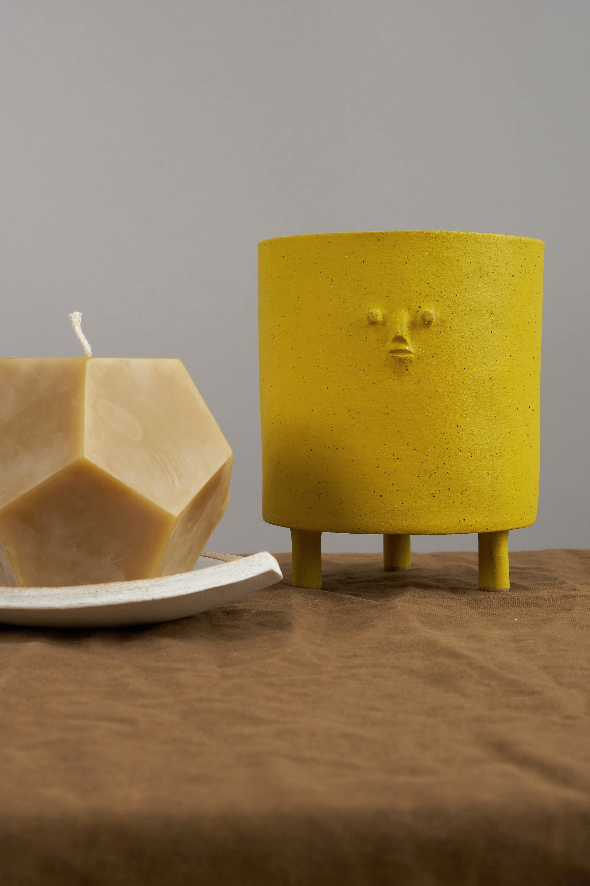 Rami Kim Studio Home Planters Tripod Mini Face Planter in Yellow Intense Yellow