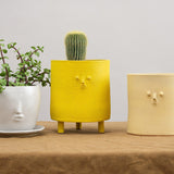 Rami Kim Studio Home Planters Tripod Mini Face Planter in Yellow Intense Yellow