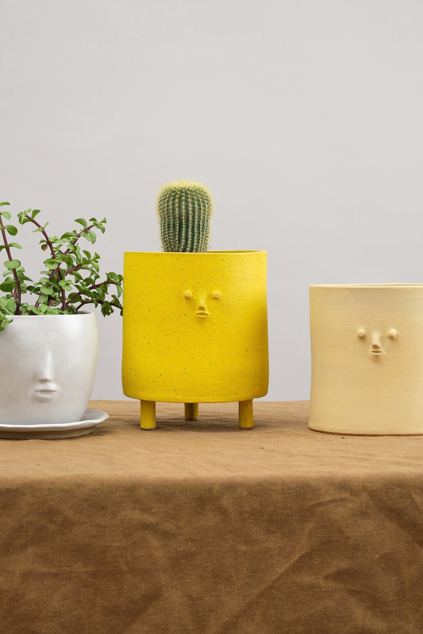 Rami Kim Studio Home Planters Tripod Mini Face Planter in Yellow Intense Yellow