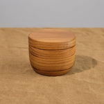 Be Home Home Kitchen Containers Small Salt Cellar W/ Pivoting Lid Teak / 3" D X 2" H