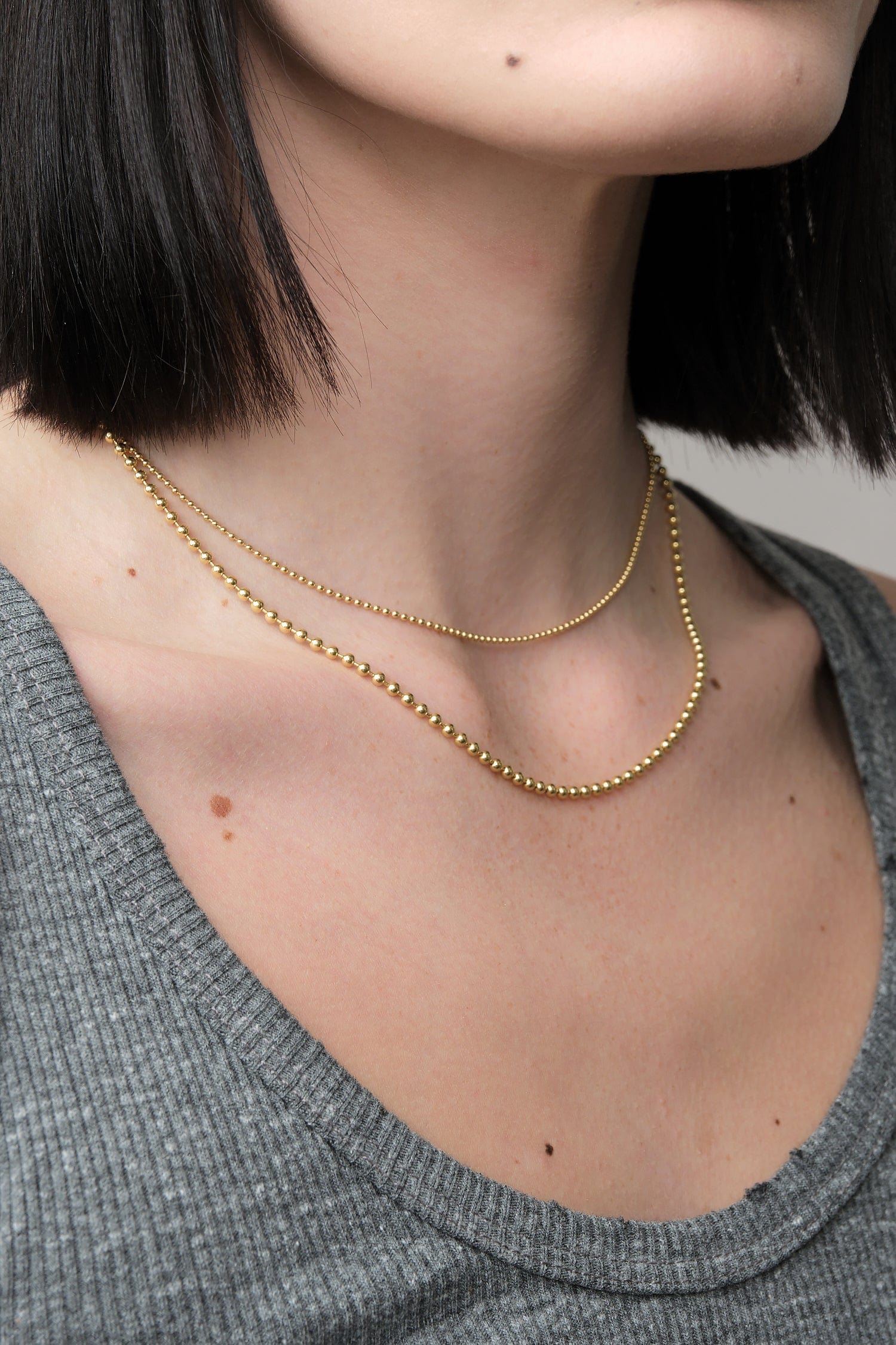 Stephanie Windsor Jewelry Necklaces Baby Ball Chain 14K Yellow Gold / 16"