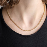 Stephanie Windsor Jewelry Necklaces Solid Rounded Curb Chain 1 14K Yellow Gold / 18" Chain