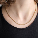 Stephanie Windsor Jewelry Necklaces Solid Rounded Curb Chain 1 14K Yellow Gold / 18" Chain