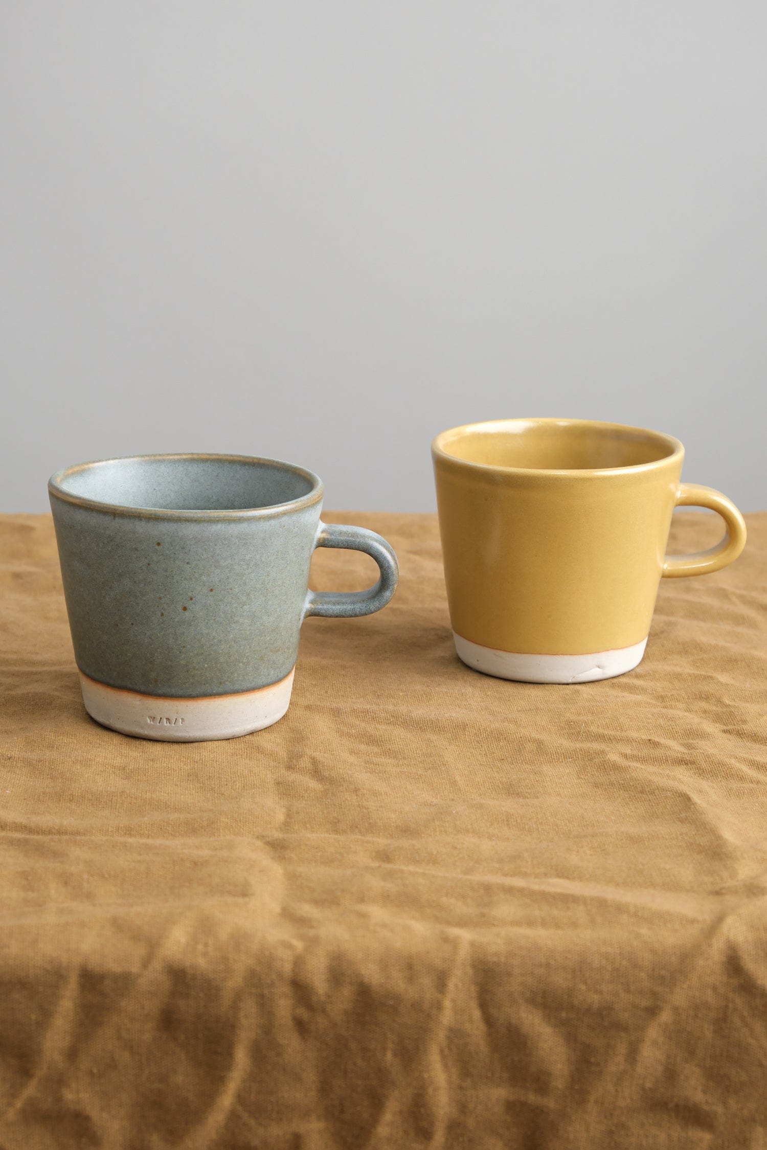 Mugs on table