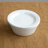 WRF Lab Ceramics Home Kitchen Serving Small Container with Lid White / 5.75" Dia x 2" H