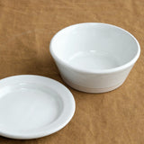 WRF Lab Ceramics Home Kitchen Serving Small Container with Lid White / 5.75" Dia x 2" H