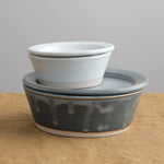 WRF Lab Ceramics Home Kitchen Serving Small Container with Lid White / 5.75" Dia x 2" H