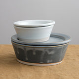 WRF Lab Ceramics Home Kitchen Serving Small Container with Lid White / 5.75" Dia x 2" H