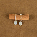 WWAKE Jewelry Earrings Graduated Diamond Hoops with Opal Opal
