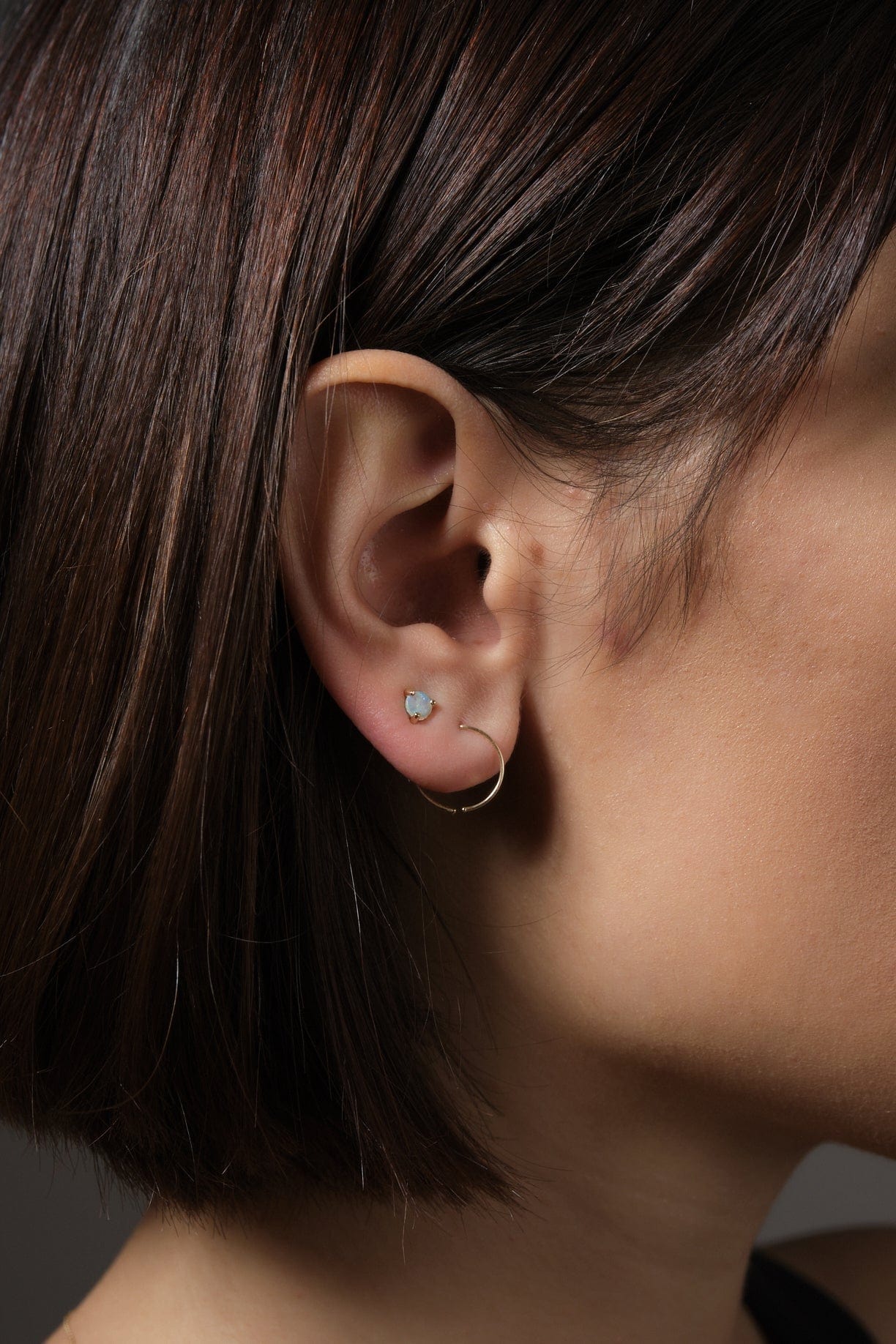 WWAKE Jewelry Earrings Large Opal Stud Earring Opal