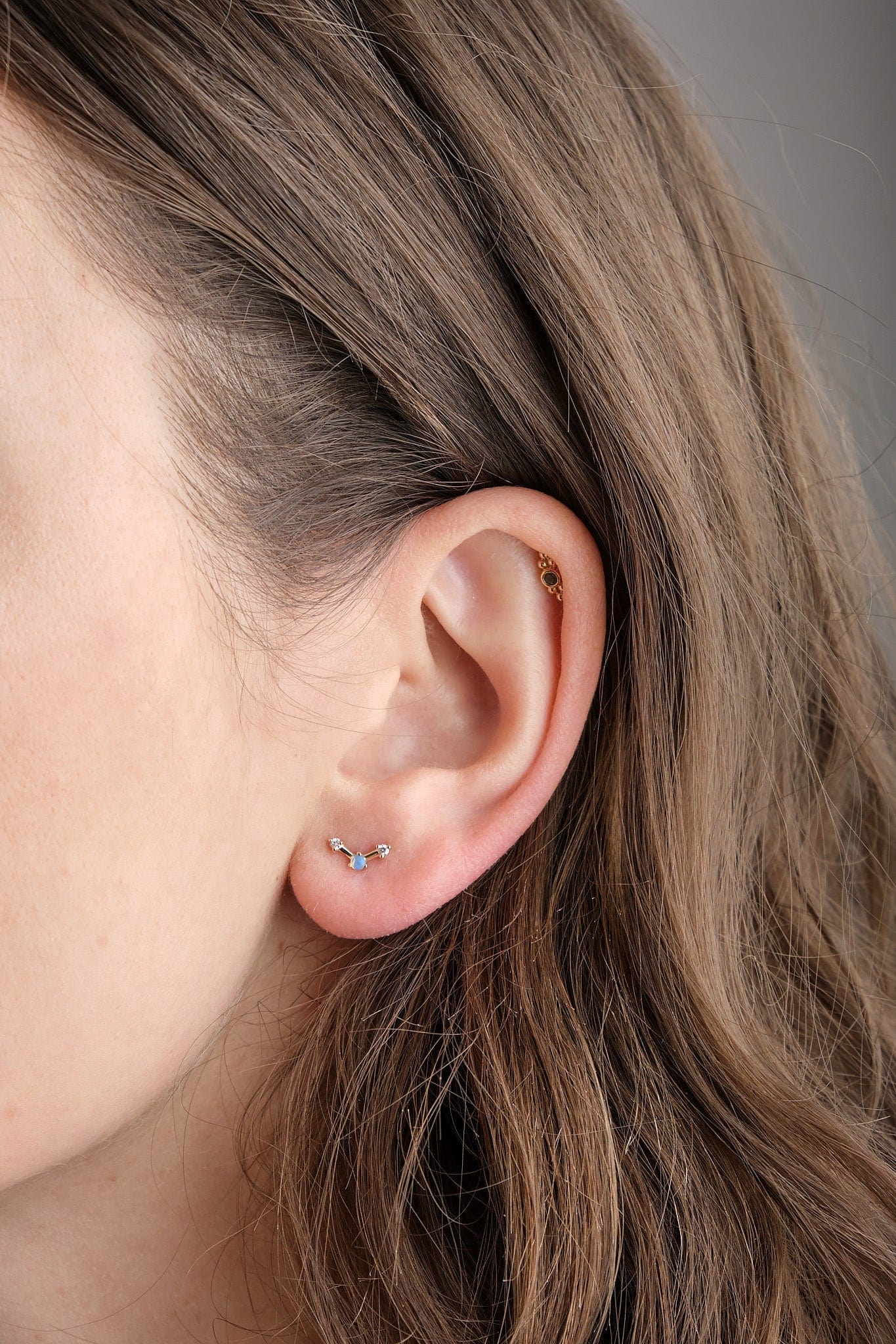 WWAKE Jewelry Earrings Mini Three Step Point Earrings 14K Gold / Single
